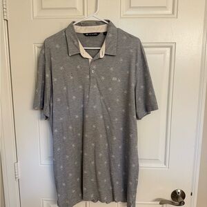 Travis Mathew Palm Print Polo in Gray